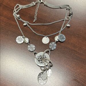 Chic Silver Multi-Charm Necklace